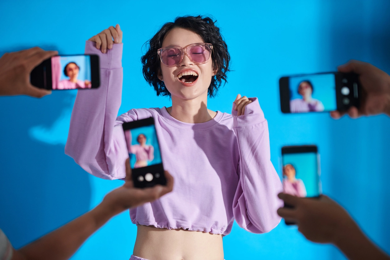 Brand Ambassador Brand Ambassadors Process - Woman Happy with Social Media Phones